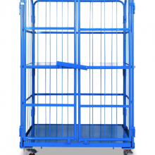 Warehouse Galvanized Wire Roller Cart Wholesale, Cage Trolley thumbnail-5
