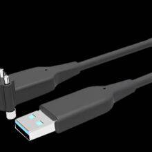 USB3.1 Hybrid AOC-Active Optical Cable-AM to Angled Micro-B 20m