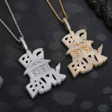 Hip Hop 3A+ CZ Stone Paved Bling Iced Out Dollars Money Sign Big Bank Pendant Necklaces for Men Rapper Jewelry Gold Silver Color thumbnail-2