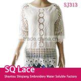 2016 Ladies Tops Hot/embroidery Lace Sleeve Jacket Cotton Lace Fabric Hollow Out Vest thumbnail-1