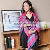 Tassel Flower Paisley Jacquard Square Lady Shawl thumbnail-4