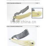 DAMASCUS STEEL FOLDING RAZOR CAMEL BONE HABDLE thumbnail-1