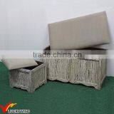 Multi Function Distressed White Antique Upholstered Chair