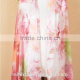 Hot selling excellent flower silk chiffon print fabric for party dress