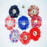 10cm Chiffon Lace Rhinestone With Pearl Flower- Chiffon Lace Flower- Pearl Lace Flower Headband