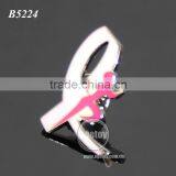 Japan High Quality Mammary Glands Cancer Prevention And Cure Public Welfare Pink Ribbon Metal Souvenir Pin Badge thumbnail-2
