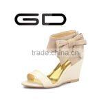 2016 Summer Lovely Color Matching Fish Mouth Wedge Shoes for Girls