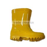 kids classic plain inject yellow ankle rain boots with low heel