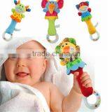 Soft Plush Educational Animal Rattle Hand Bells Baby Toy thumbnail-2
