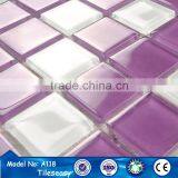 China Foshan 25x25mm Purple Floor Glass Mosaic Tile
