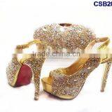 CSB2083 2016 No.1 Sale New Fashion New Design Italian Style High Heel Shoes Bag With Rhinestone for Matching Cinderella Dress thumbnail-5