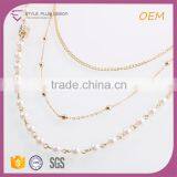 N74427I01 STYLE PLUS Layered Chain Pearl Necklace Jewelry Bohemian Pearl Necklace for Women thumbnail-2