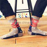 Custom White Striped And Star Design Half Terry Elastic Cuff Cotton Men Sport Socks Quality Choice thumbnail-4