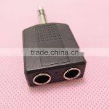 Stereo Audio System Black 6.5 Male to 6.5 Female Connector Adapter