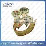 Coloured Enamel Custom Gold Balloon Shape Metal Badges