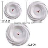 Ceramic Dinnerware Cookware Set White Round Soup Plate and Dish for Wedding Hotel thumbnail-3