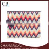 multi color woven cotton clutch bag for women