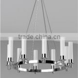 UL & CUL Listed Modern Chandelier with Shiny Opal Glass Cylinder
