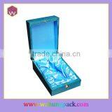 Custom Packaging Blue Painting Perfume Box/ Locked Ladies Perfume Box Wood Cheap