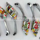 cartoon image motorcycle rearview mirror/abs case head/aluminum foot can choose