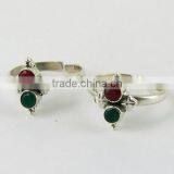 Lovely !! Red Onyx_Green Onyx 925 Sterling Silver Toe Ring For Beautiful Women, Fashion Silver Jewelry, Sterling Silver Jewelry thumbnail-3