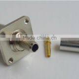 RF Coaxial Connector BNC Female 4-hole Panel Mount Crimp for RG58