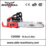 2.4HP chain saw with 45cc engine and high performance for wooden cutting
