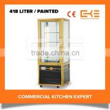 Painted Body Rotating Showcase Rotating Glass Showcase Electric Rotating Cake Display Case Cabinet
