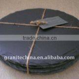 Round Black Slate Coasters