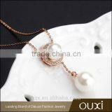 OUXI 2016 Korean Style Top Quality Gold Plated Freshwater Double Fashion Pearl Necklace 11471 thumbnail-3