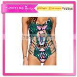 BSC084 Womens Hot Sex Images One Piece Printing Triangle Bikini Swimwear thumbnail-1