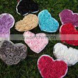 Rosette Fabric Heart Shape Rosette Heart Chiffon Rose Flowers Chiffon Heart,mix Color IN STOCK thumbnail-1