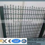 China Metal Enclosure Grills High Security Square Hole Razor Mesh Panels Road Field Fence Wire Dividers With Sharp Razor