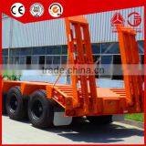 Heavy Duty Tri-axle 60 Ton Low Flatbed Semi Trailer/ Low Bed Truck Trailer for Excavator Transportation thumbnail-5