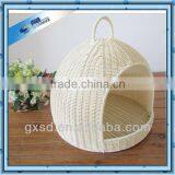 SD Products White Eco-friendly Plastic Rattan Pet Basket Lovely Cat House