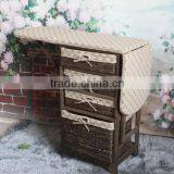 Folding Wooden Ironing Board With Wicker Drawer thumbnail-3