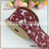 Cheap Wholesale Polyester Organic Linen for Christmas Ribbon thumbnail-2
