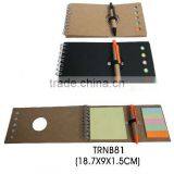Best Selling Sticky Memo Pad With Recycled Ball Pen for Promotion