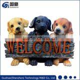 Adorable Puppy Welcome Garden Sign Statue thumbnail-1