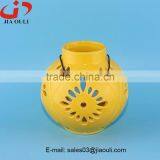 New Deisgn Home Decoration Yellow Ceramic Hurricane Lamp, Lantern thumbnail-4