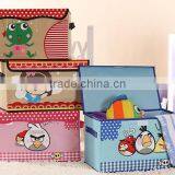Cartoon Oxford Cloth Storage Boxes,fabric Non Woven Storage Bins,collapsible Foldable Storage Packing Box With Lid and Handle, thumbnail-1