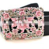 Belt Buckle With Painting Gems Rhinetone, Hot Sale Embellished Buckle, Zinc Alloy Embellishment Floral Design thumbnail-6