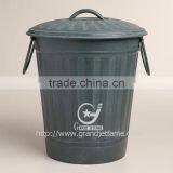 Galvanized Steel Garbage Bin Antique Metal Garbage Bin thumbnail-3