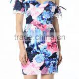 Guangzhou Woman Clothes Floral Print off Shoulder Dress Women Summer thumbnail-6