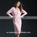 Hot Selling Winter Pure Color O-neck Long Sweater Skirt for Women thumbnail-2