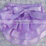 Satin Ruffle Shorts Solid Color Baby Bloomers Wholesale Kids Underwear thumbnail-3
