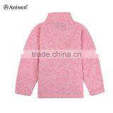 Wholesale Custom Women Pink Sweater Fleece Ladies Jacket thumbnail-2