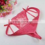 Stock Newest Lady Bowknot Sey G String Underwear Women Lace Transprent Low Waist Seamless Panties See Through Thongs Underwear B thumbnail-4