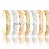 Olam Texture Three Tone Plated 8MM Semanario Bangle thumbnail-1