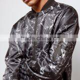 Fashion Design Custom Black Crackle Printing Bomber Jacket Oversized Dropped Shoulders Streetwear Mens Digital Print Jacket thumbnail-5